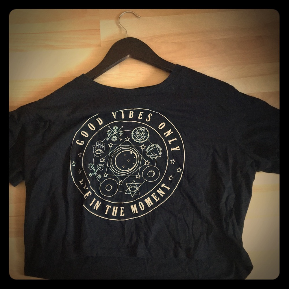 Good Vibes Black Crop Top